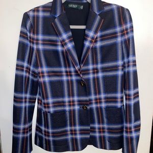 Lauren Ralph Lauren Blue Plaid Blazer